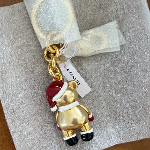 Coach Santa Bear Bag Charm - Picture 7 of 9